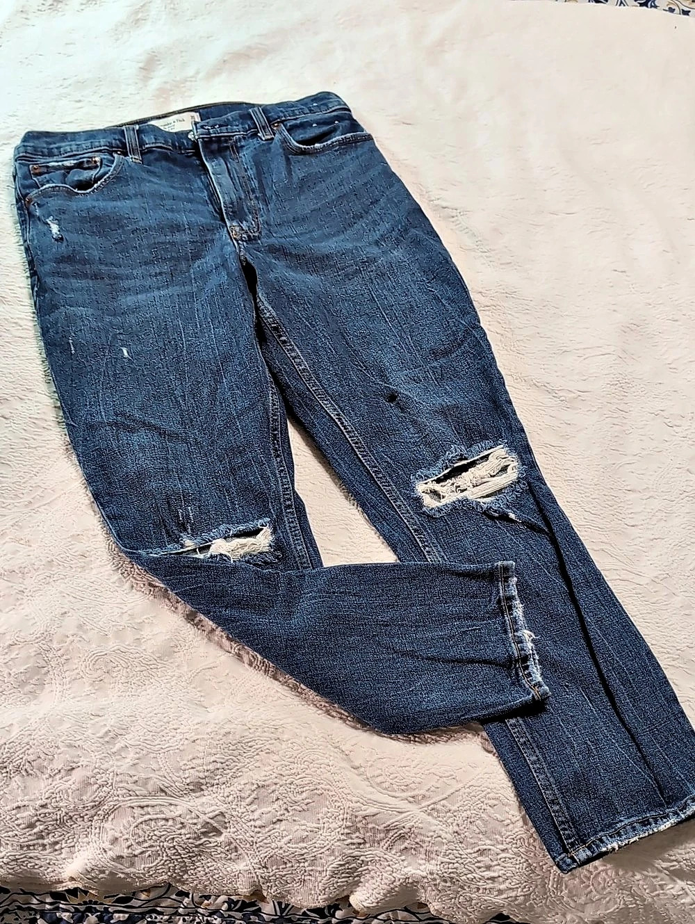 Abercrombie & Fitch High Rise Skinny Jeans Waist 30 Blue